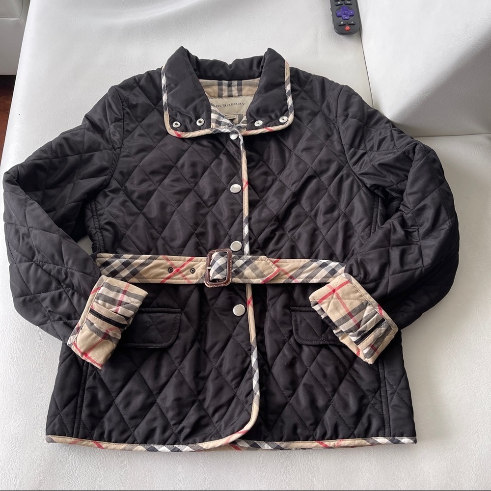 Vest jacket fleeced 10T black Burberry reversible belt